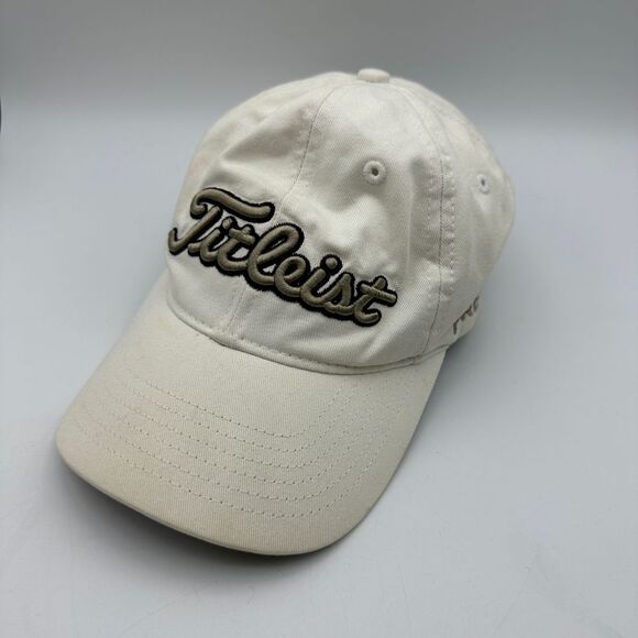 Titleist Footjoy Golf Cap White Logo Adjustable Baseball Hat Sport Athletic Gear - Picture 1 of 7